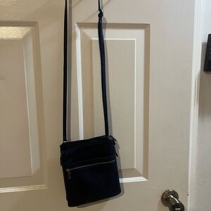 Men's Black Crossbody Shoulder Bag - Classic Minimalist Design